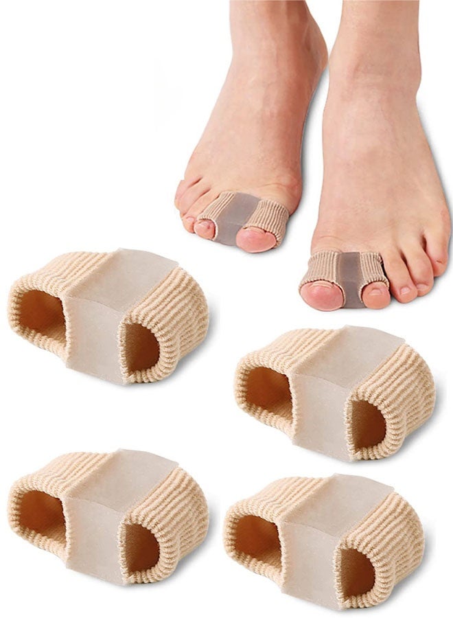 عبوة من 4 فواصل لأصابع القدم المتداخلة للنساء والرجال، فواصل جل لأصابع القدم، مصحح لإبهام القدم، مقوم لأصابع القدم المطرقية - Image 1